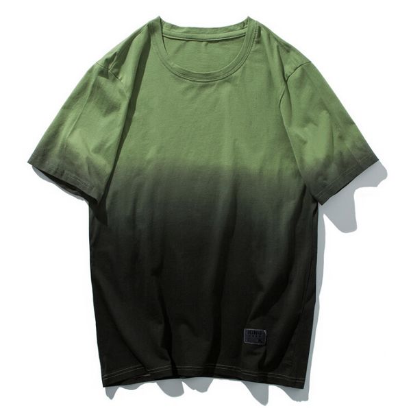 

мужская футболка градиентная мода топы лето хип-хоп свободные футболки круглый вырез новый дизайн футболки мужская одежда тройник, White;black