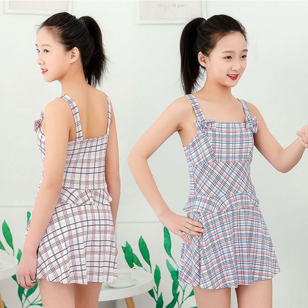 

children's navy wind series children's swimsuit striped one-piece girl swimsuit spring tide, White;black