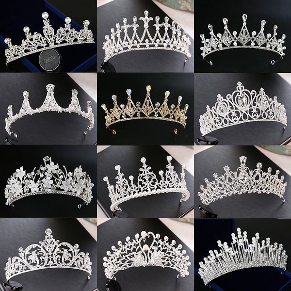 

bridal headwear luxury shiny rhinestone big crown sweet princess hair accessories wedding gifts silver wedding accessories, Slivery;golden