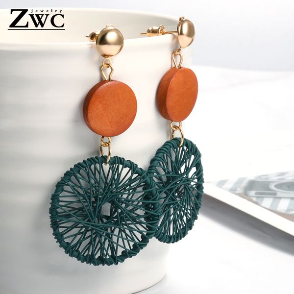 

zwc 2019 fashion simple big round earrings for women fashion korean style hollow mesh drop earrings statement jewelry, Silver
