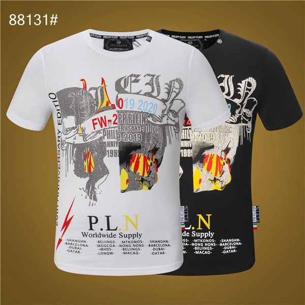 

лето мужская футболка немецкий рок панк мода стиль алмаз большой череп футболка бренд одежды высокого качества хип-хоп тройники, White;black