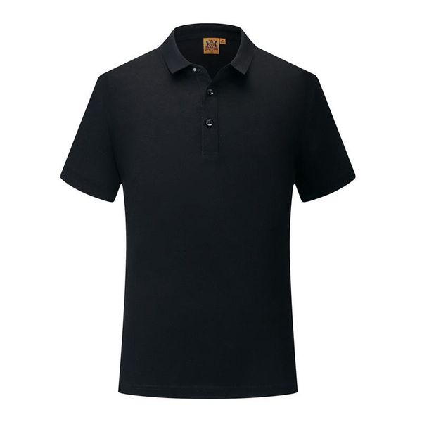 

new summer high-end silk cotton short-sleeved polo shirt men and women youth lapel polo shirt black short sleeve sd-1891-147