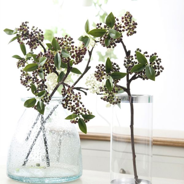

artificial berry branch small bacca fruit berries plastic fake flowers for home table decoration scrapbooking wreath flores
