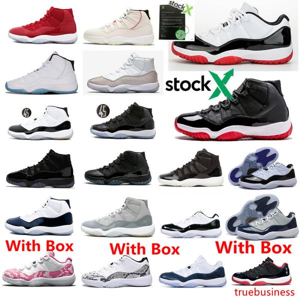 

11 low white bred womens basketball sneakers 11s concord space jam gym red legend blue shoes mens size with stock x