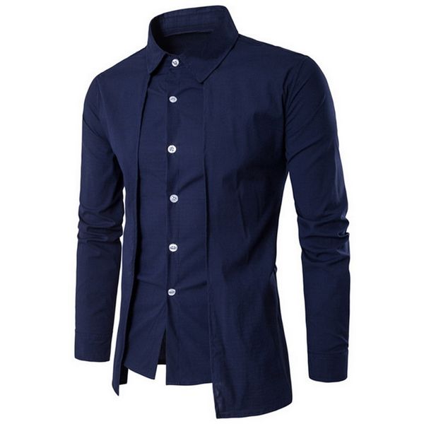 

puimentiua 2019 new brand men business shirt autumn fashion solid two pieces dress shirts causal long sleeve camisa shirts, White;black