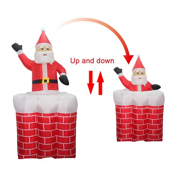 

cute 3d santa claus inflatable decoration 1.5m up and down electric inflatable doll led lights outdoor yard lawn decoration