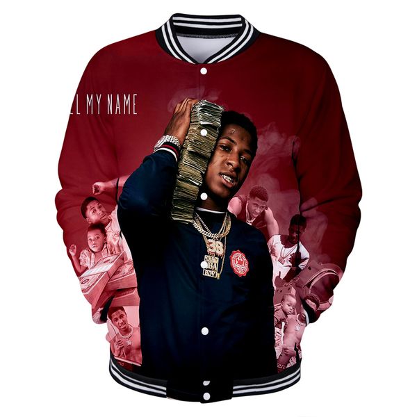 

youngboy никогда не сломался снова печать 3d бейсбол куртки женская мода с длинным рукавом куртки 2019 горячая продажа повседневная уличная, Black