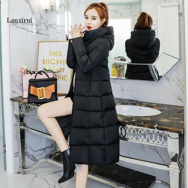 

women's down & parkas winter jacket women thick warm female cotton coat long jaqueta feminina inverno hooded plus size 4xl, Black