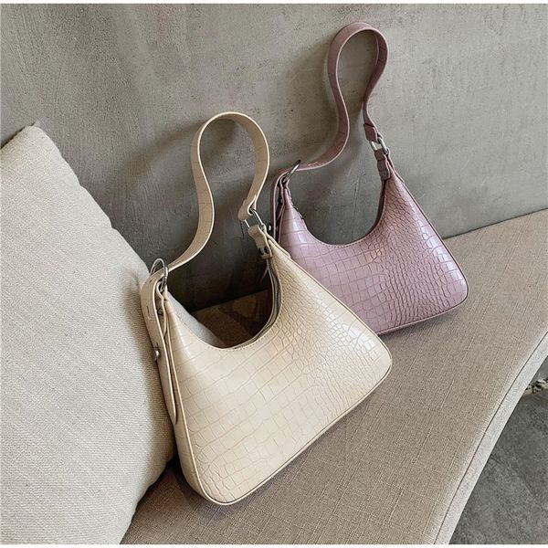 

women shoulder bag vintage a bag ladies pu leather stone pattern baguette handbag women's messenger luxury female crossbody bags