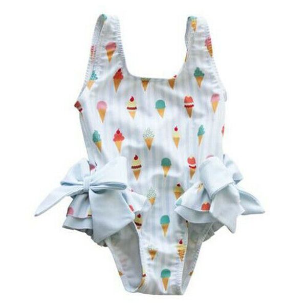 

лето малышей baby girl одежда купальники мороженного bow купальник бикини бассейн мода смазливая печати рукавов детские купальники