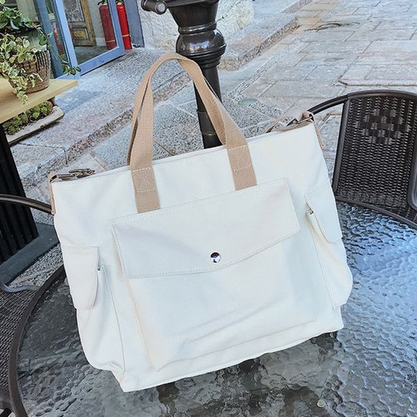 

canvas beach bag shopping handbag large capacity student bag travel shoulder messenger