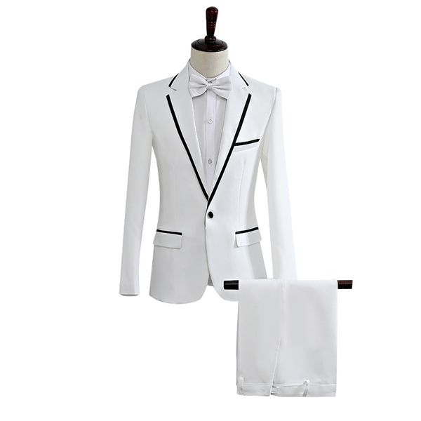 Custom Made noivo smoking branco Groomsmen Custom Made Side Ventilação Best Man Wedding Suit / Men Suits Noivo (Jacket + Pant + Vest)