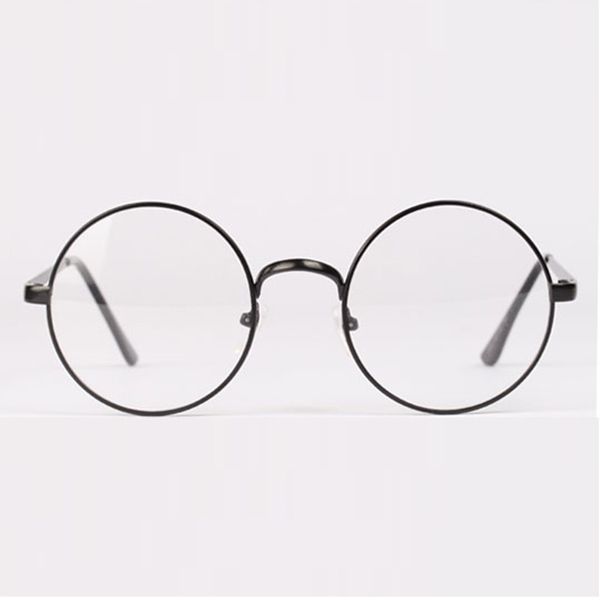 

men women retro round metal frame nerd glasses clear lens eyewear, Silver
