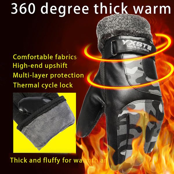 

men winter warm gloves thick pu palm ski gloves winter snow windproof waterproof thermal touch screen mitten gift#g4