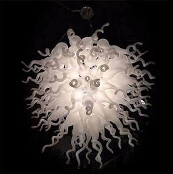 Lampadari in vetro soffiato a mano bianco latte di medie dimensioni fantasia Lampadari in ottone artistico Murano moderno per arredamento ufficio hotel