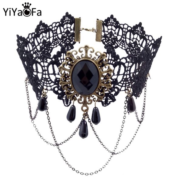 

yiyaofa vintage choker necklace gothic jewelry necklaces & pendants false collar statement necklace for women accessories gn-07, Golden;silver