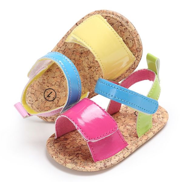 

summer baby girls mixed colorsborn infant toddler soft soled pu leather princess kids sandal shoes, Black;red