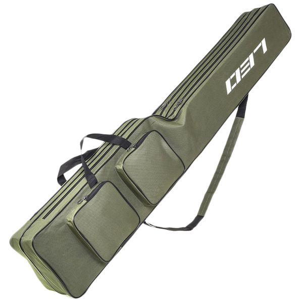 

leo fishing bags 130cm foldable multi-purpose fishing bags rod zipped case tackle pouch holder