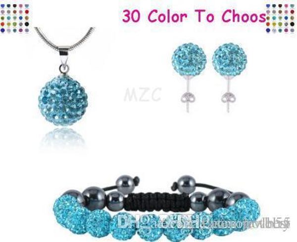 

10шт/много 10мм кристалл глины фьюжн новое прибытие шарика диско rhinestone кристалл комплект браслет ожерелье шпильки серьги комплект ювели, Black