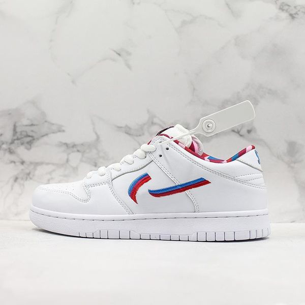 

2019 with box parra sb dunk low skateboard shoes men women white blue red fashion designer sneakers size 36-45