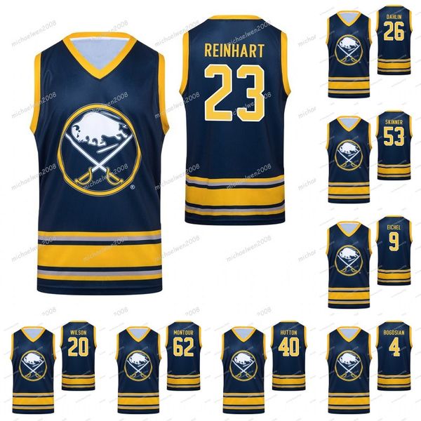 

2019 Home Tank Sleeveless Buffalo Sabres Jack Eichel Jeff Skinner Rasmus Ristolainen Rasmus Dahlin Reinhart Sheary Hockey Jerseys