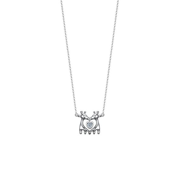 

fashion cute double deer love 925 silver i love you beautiful women jewelry gift