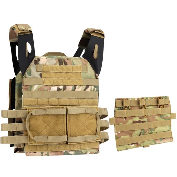 

men tactical backpack chest bag adjustable multi-functional molle tool pouch shoulder bag tactical vest, Camo;black