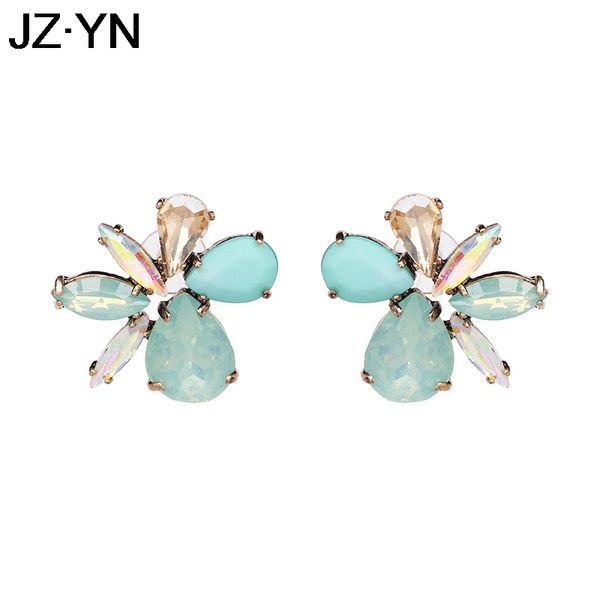 

jzyn 2019 simple design shiny statement earrings charm bijoux bohemian stud earrings wholesale fashion women jewelry, Silver