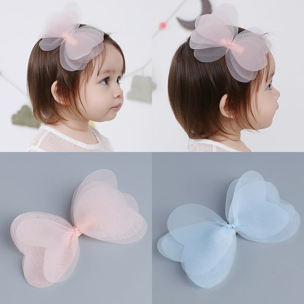 

hair accessories 1 pcs korean angela cute baby girls hairpins cartoon net yarn bowknot clip clips kids children, Slivery;white