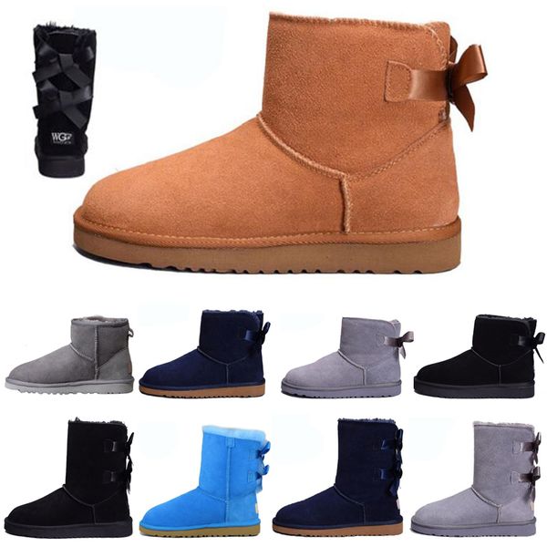 

snow winter leather boots for women girl black grey chestnut coffee australia ankle kneel half long boots womens boots 36-41