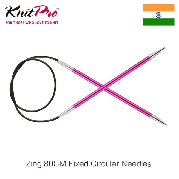 

1 piece knitpro zing 80 cm fixed circular knitting needle, Black