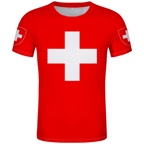 

switzerland t shirt diy custom made name number che t-shirt nation flags ch red german country college print p clothing, White;black