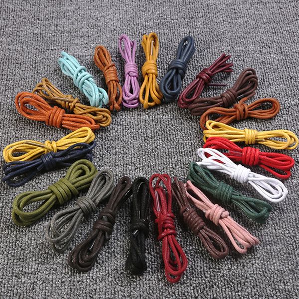 

waxed rope round shoe laces 17 colors leather shoe laces men martin boots shoelace shoestring length 70 -100cm tnt fedex