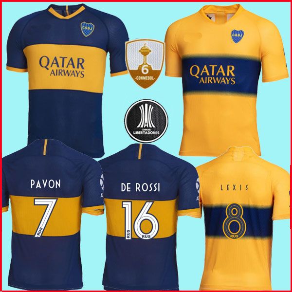 

2019 2020 boca juniors soccer jersey home 19 20 boca juniors gago osvaldo carlitos perez de rossi tevez pavon jrs sports football shirt, Black;yellow