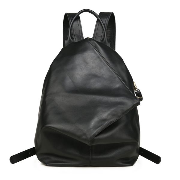 

2019 new shoulder bag leather man bag personality bucket head leather casual large capacity