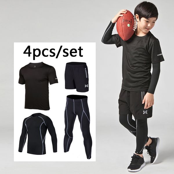 

quick dry дети мальчики идущих наборы 4pieces / наборы баскетбол футбол обучение костюмы ребенок летней фитнес спортивного