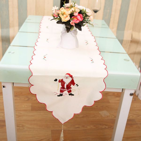 

polyester christmas table flags embroidery tablecloth home decorations