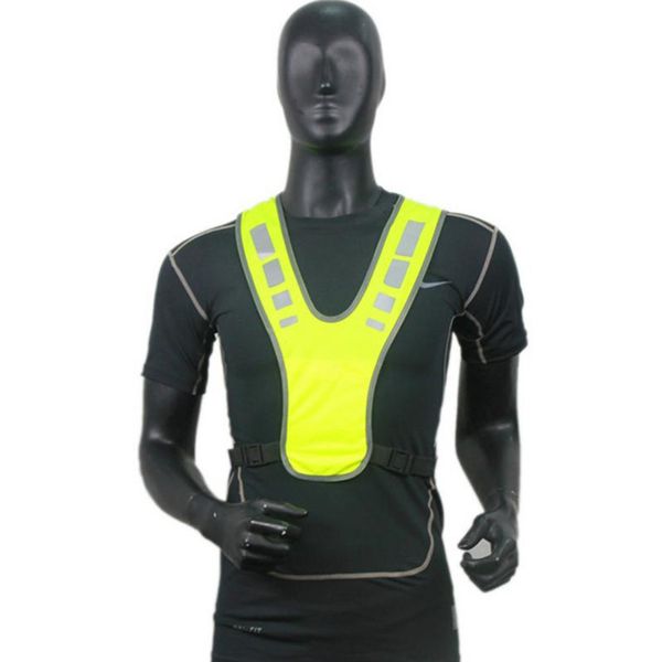 

outdoor night running cycling movement arrow guide reflective vest high pocket visibility breathable adjustable belt safety equi, Black;blue