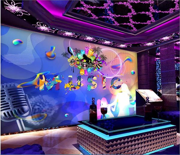 

3d обои на заказ фото крутая мода горячая танцевальная музыка muisc bar club ктв обои для стен 3 d