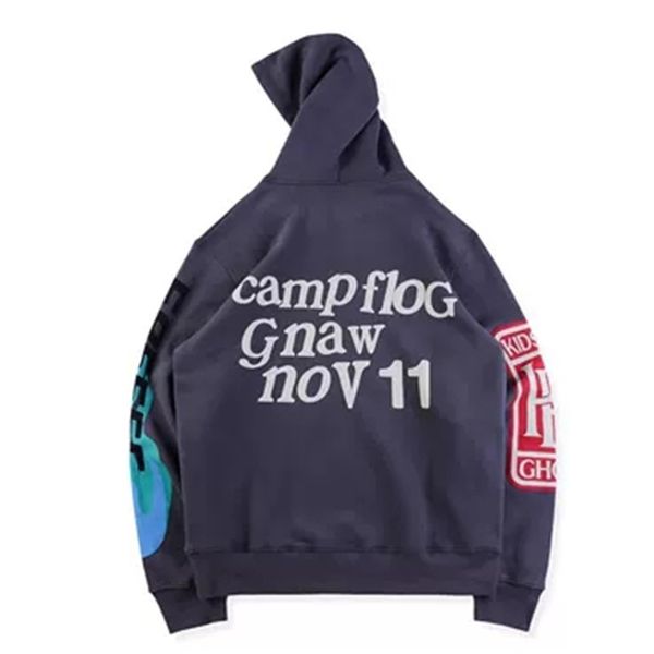 

men's hoodies hip hop stars west album kids see ghosts skateboard thick graffiti print hoodie cool men women casual hoodie male size s, Black