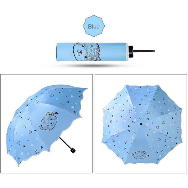 

black plastic sunshade sun umbrella three folding dual purpose umbrella