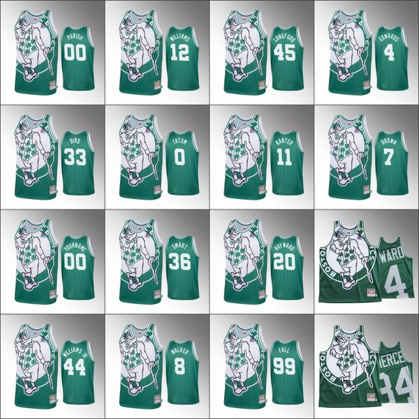 

boston celtics jayson tatum jaylen brown kemba walker gordon hayward enes kanter big face nba custom green jersey, Black;red