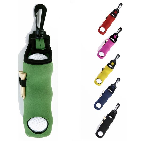 

1pc portable small golf ball bag golf tees holder carrying storage case neoprene pouch with swivel waist belt clip