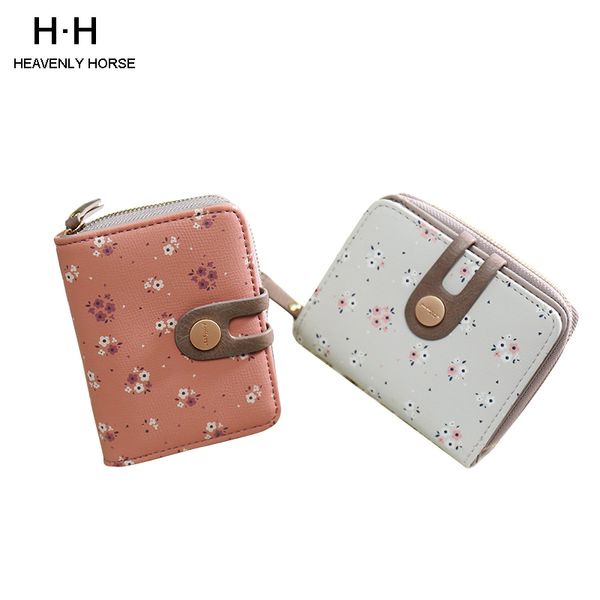 

floral women wallet soft pu leather women's clutch wallet female designer wallets coin card purse, Red;black