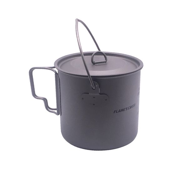 

flame's creed 1100ml cookware set ultralight titanium pot frying pan outdoor camping titanium bowl cup picnic