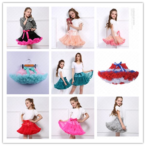 

fluffy chiffon tutus summer tutu skirt lolita pettiskirt petticoat women girls party ballet short pleated dress princess skirts 2020 d61608, Blue