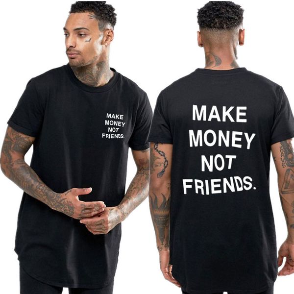 

men t shirt make money not friends round hem clothing harajuku tee 2020 summer hip hop t-shirts streetwear tshirt mens, White;black
