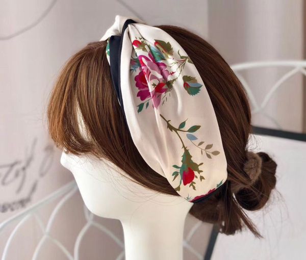 

2020 silk cross elastic women headbands fashion girls flowers hair bands scarf hair accessories gifts head scarf