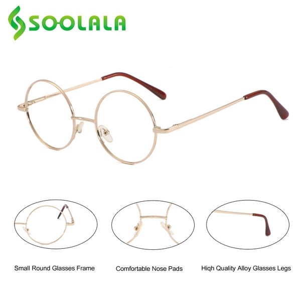 

soolala ultralight round metal myopia optical glasses frame women men eyewear prescription eye glasses frame, Black