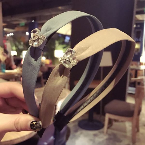 

haimeikang women rhinestone fabric thin hairbands solid color headbands personality vintage hair hoop
